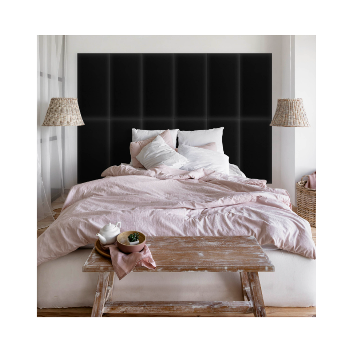 Polsterpaneel aus Kunstleder, schwarz Polsterpaneel aus Kunstleder, schwarz